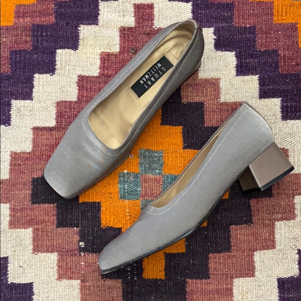 Vintage Stuart Weitzman Square Toe Block Heels